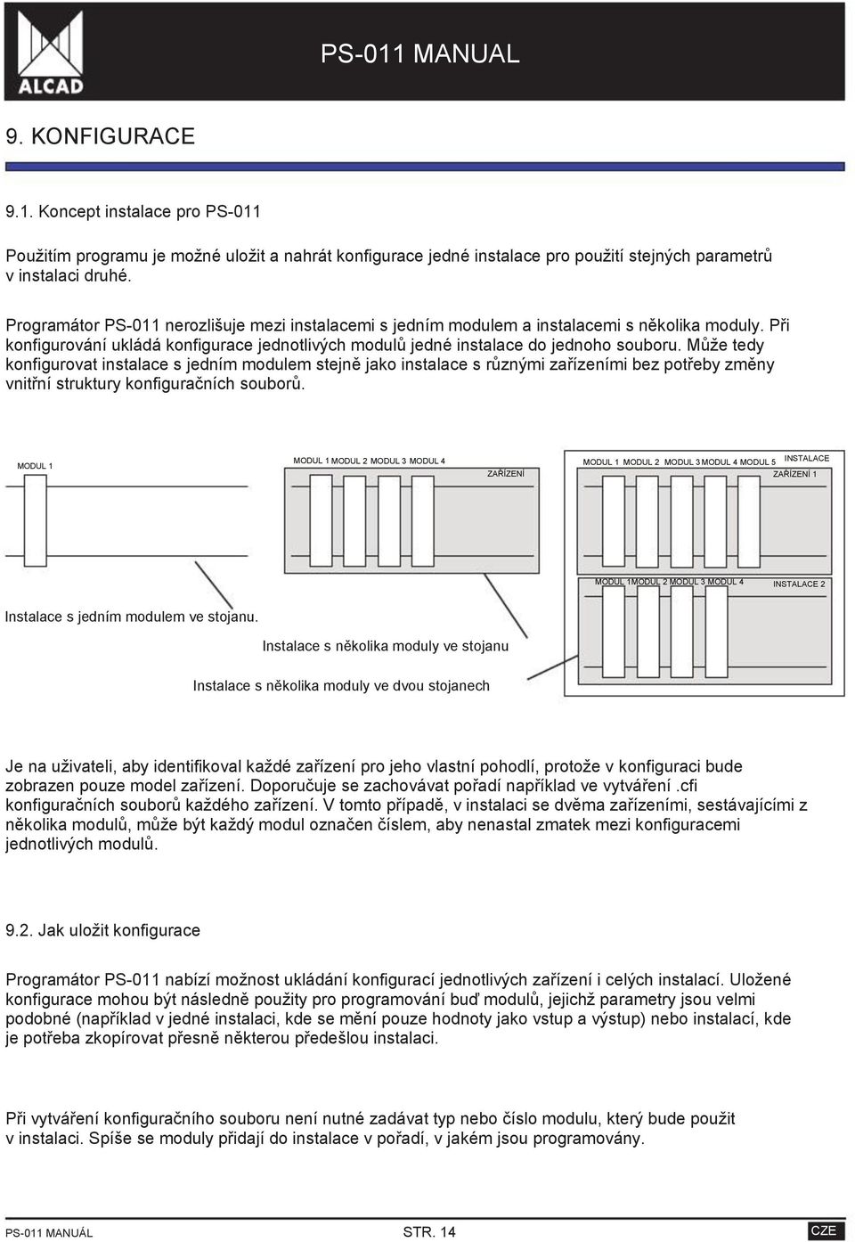 Může tedy konfigurovat instalace s jedním modulem stejně jako instalace s různými zařízeními bez potřeby změny vnitřní struktury konfiguračních souborů.