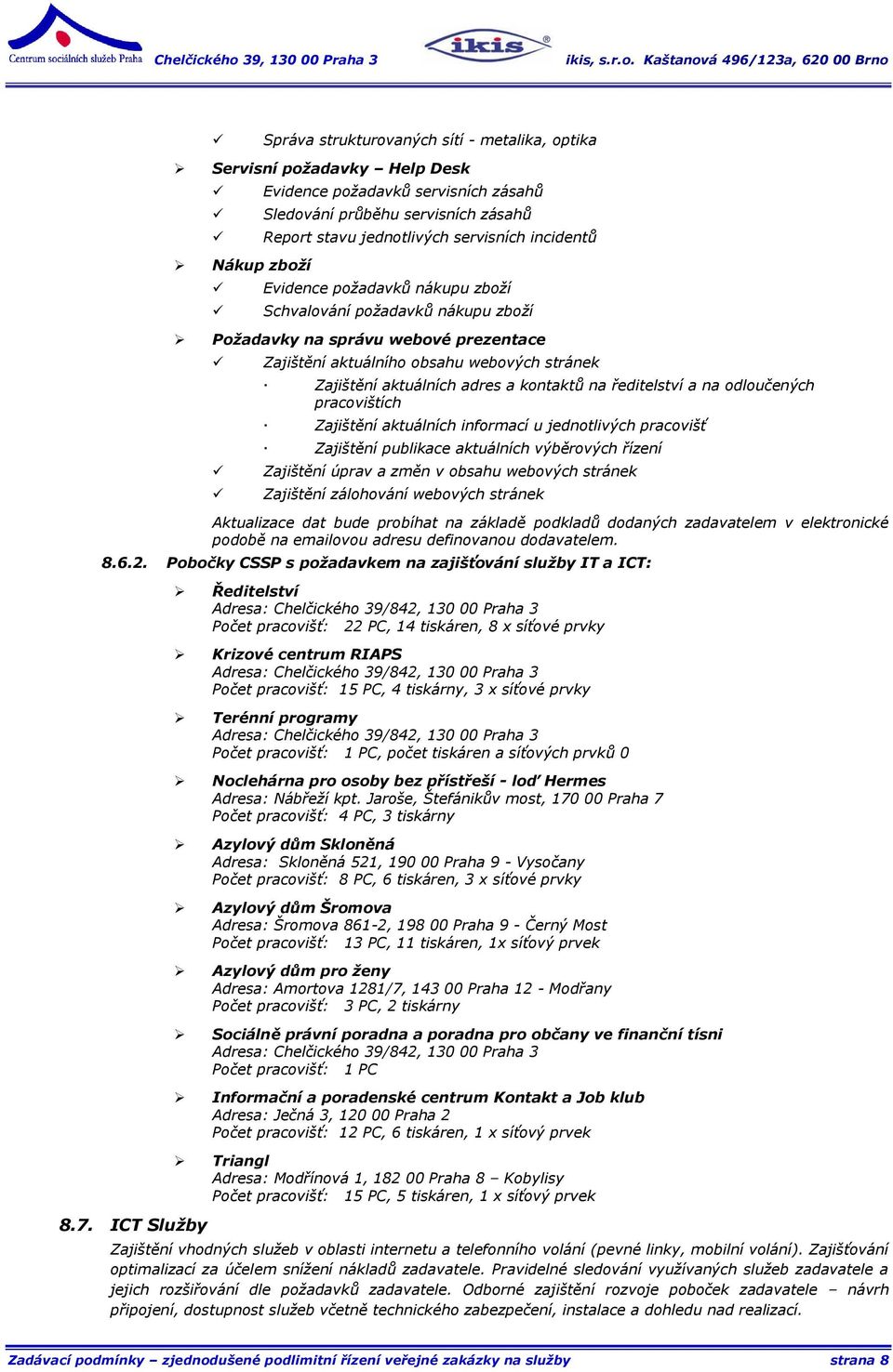 na ředitelství a na odloučených pracovištích Zajištění aktuálních informací u jednotlivých pracovišť Zajištění publikace aktuálních výběrových řízení Zajištění úprav a změn v obsahu webových stránek