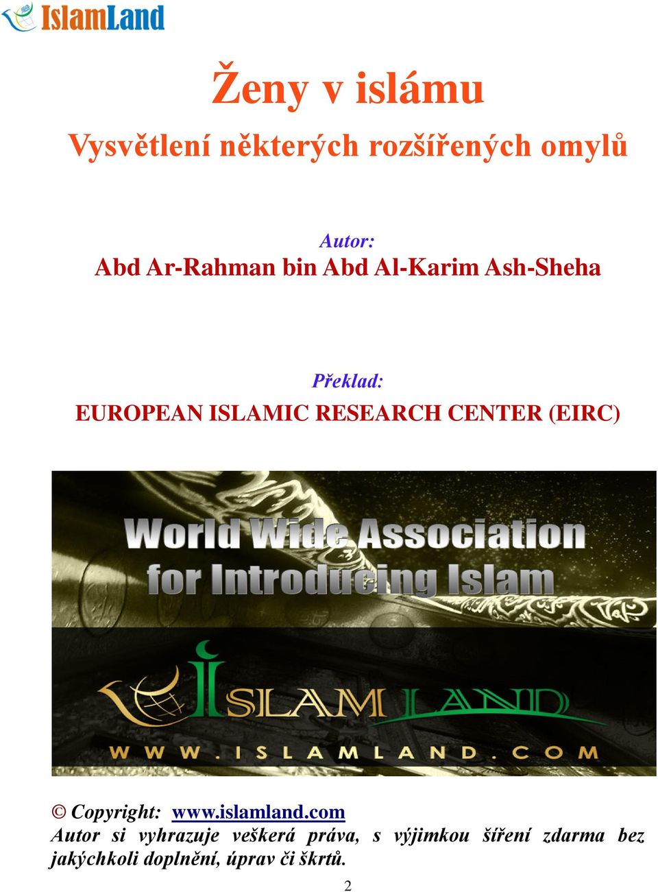 RESEARCH CENTER (EIRC) Copyright: www.islamland.