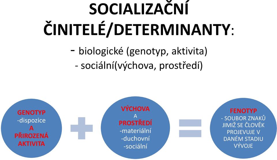 PŘIROZENÁ AKTIVITA VÝCHOVA A PROSTŘEDÍ -materiální -duchovní