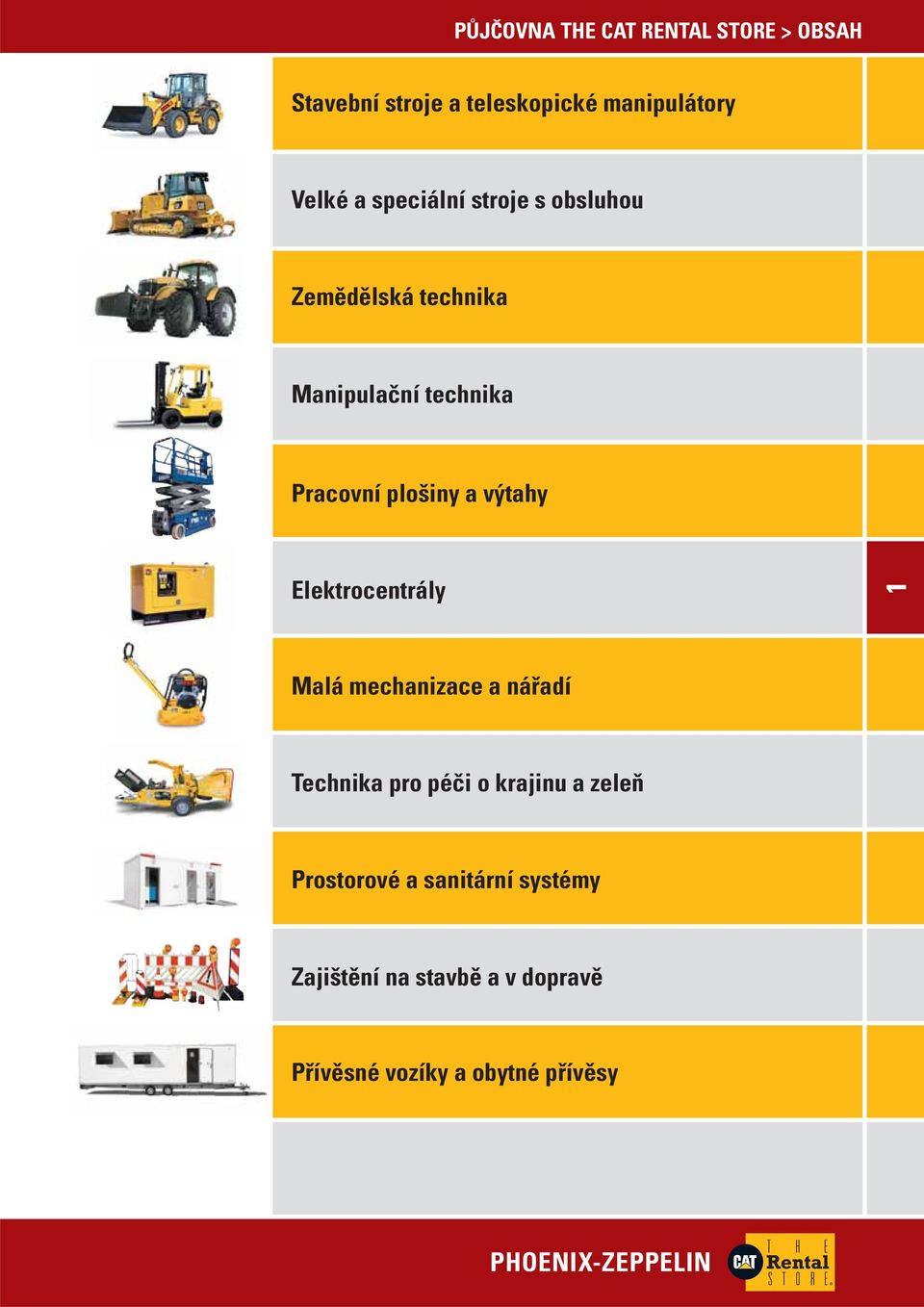 Elektrocentrály 1 Malá mechanizace a nářadí Technika pro péči o krajinu a zeleň Prostorové a