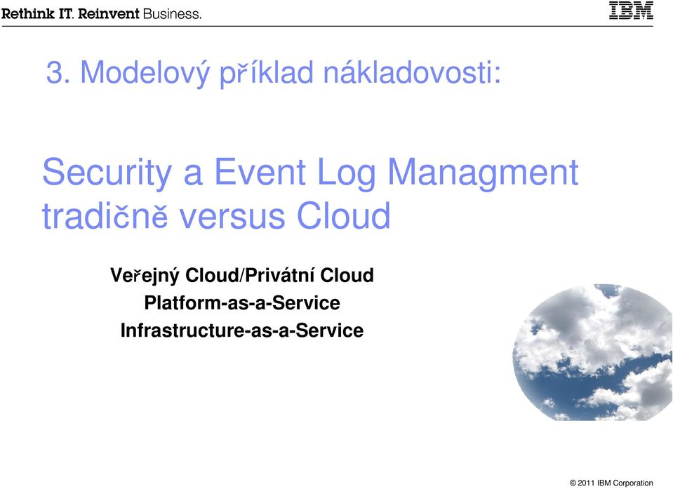 versus Cloud Veřejný Cloud/Privátní Cloud