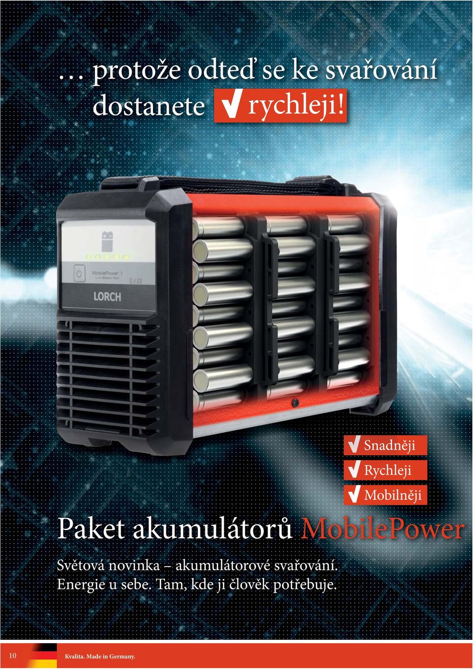 MobilePower Světová novinka akumulátorové svařování.