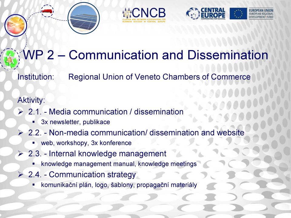 2. - Non-media communication/ dissemination and website web, workshopy, 3x