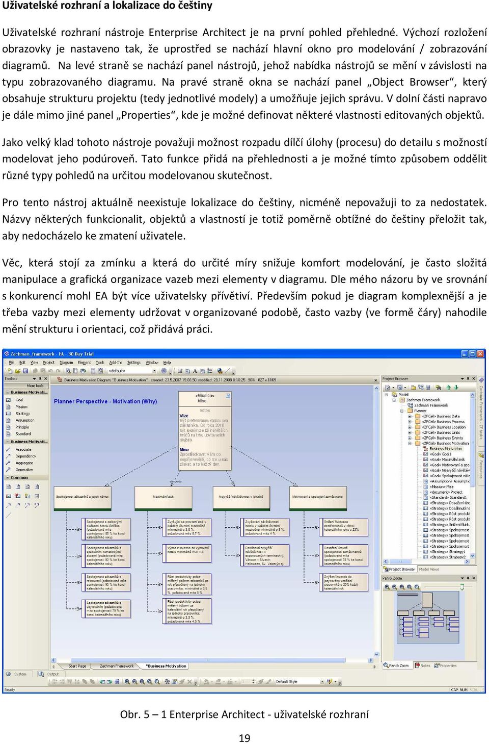 Na levé straně se nachází panel nástrojů, jehož nabídka nástrojů se mění v závislosti na typu zobrazovaného diagramu.