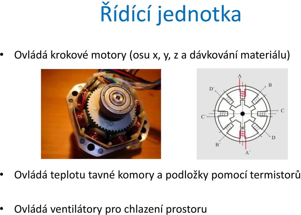 teplotu tavné komory a podložky pomocí