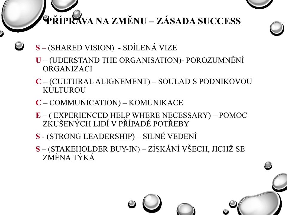 COMMUNICATION) KOMUNIKACE E ( EXPERIENCED HELP WHERE NECESSARY) POMOC ZKUŠENÝCH LIDÍ V