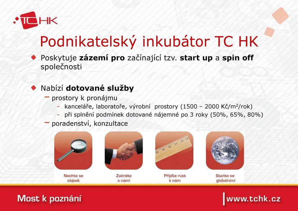 pronájmu kanceláře, laboratoře, výrobní prostory (1500 2000 Kč/m 2 /rok)