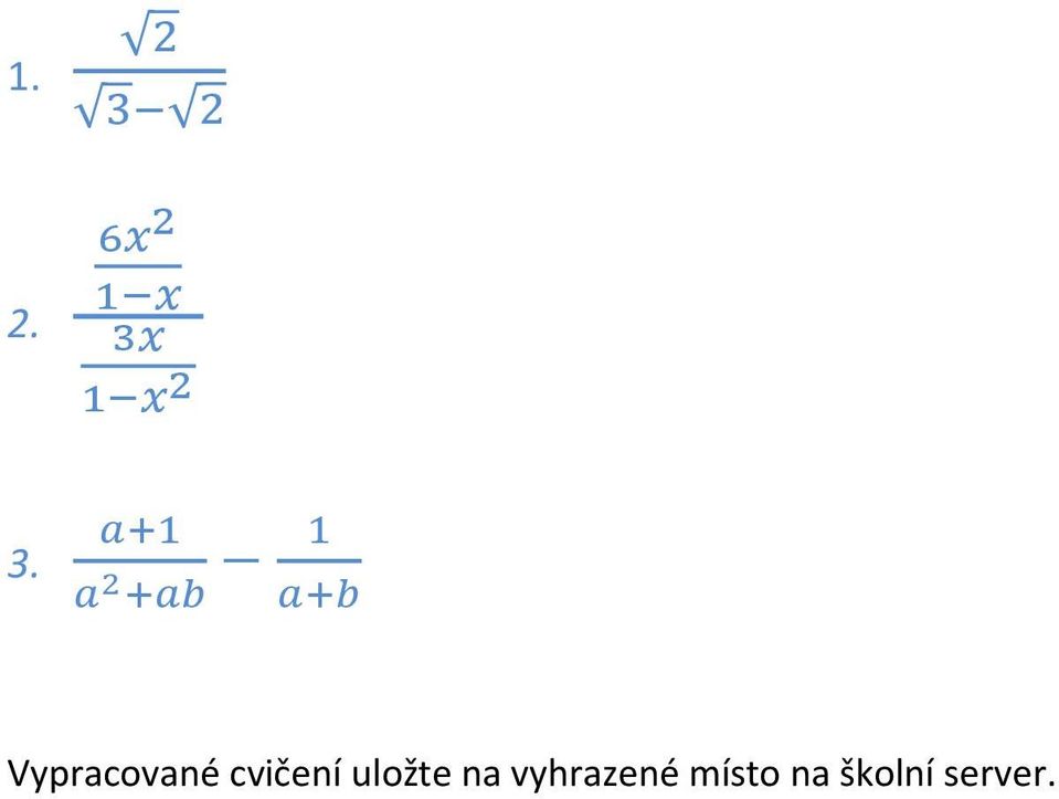 cvičení uložte na