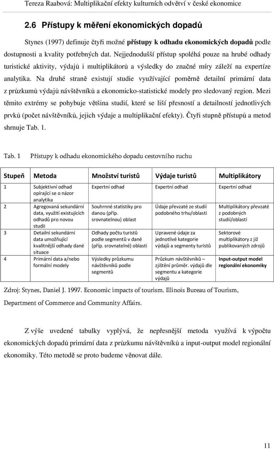 Na druhé straně existují studie využívající poměrně detailní primární data z průzkumů výdajů návštěvníků a ekonomicko-statistické modely pro sledovaný region.