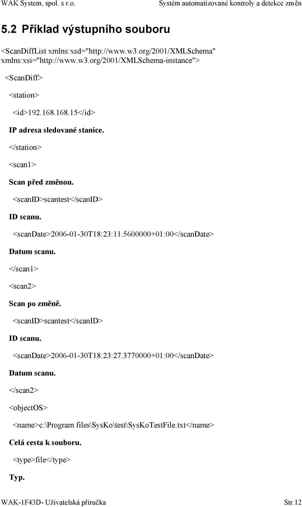 5600000+01:00</scandate> Datum scanu. </scan1> <scan2> Scan po změně. <scanid>scantest</scanid> ID scanu. <scandate>2006-01-30t18:23:27.