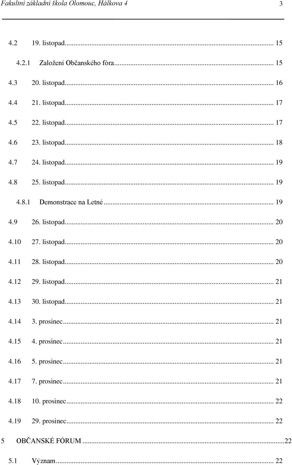 listopad... 20 4.10 27. listopad... 20 4.11 28. listopad... 20 4.12 29. listopad... 21 4.13 30. listopad... 21 4.14 3. prosinec... 21 4.15 4.