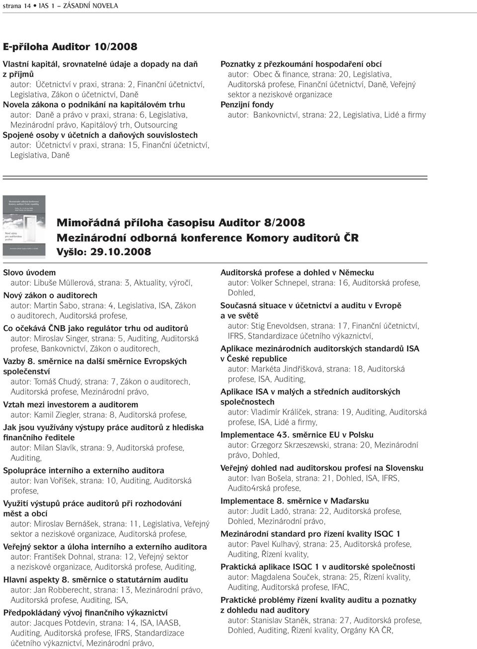 souvislostech autor: Účetnictví v praxi, strana: 15, Finanční účetnictví, Legislativa, Daně Poznatky z přezkoumání hospodaření obcí autor: Obec & finance, strana: 20, Legislativa,, Finanční