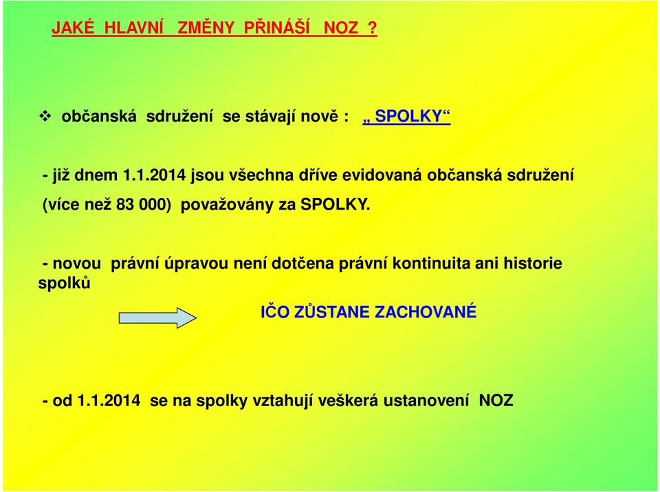 1.2014 jsou všechna dříve evidovaná občanská sdružení (více než 83 000) považovány