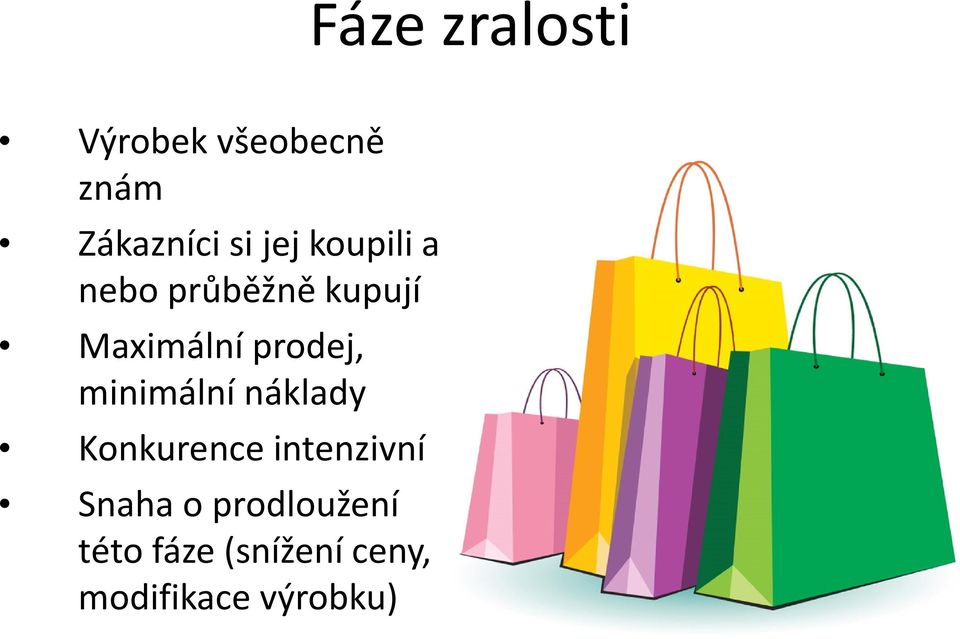 prodej, minimální náklady Konkurence intenzivní