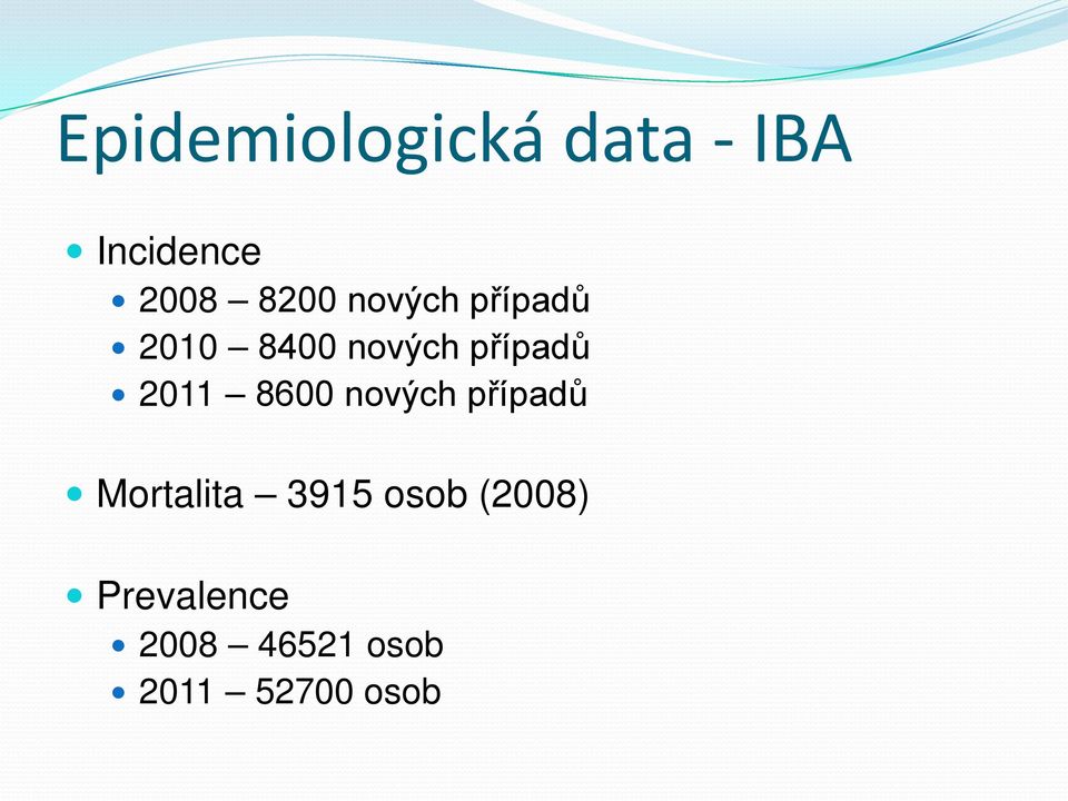 2011 8600 nových případů Mortalita 3915 osob