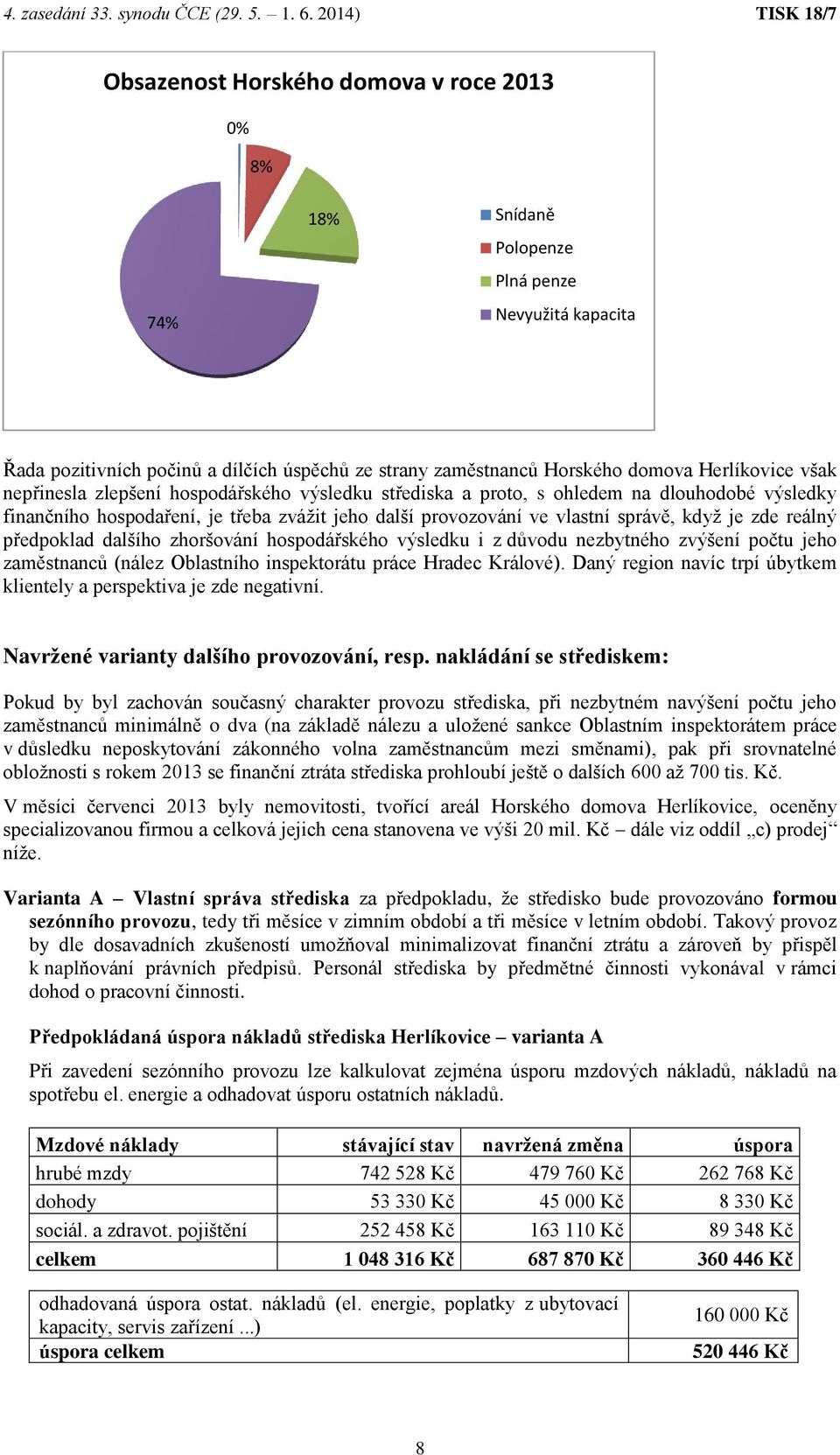 předpoklad dalšího zhoršování hospodářského výsledku i z důvodu nezbytného zvýšení počtu jeho zaměstnanců (nález Oblastního inspektorátu práce Hradec Králové).