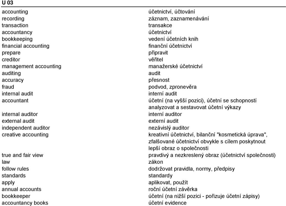 účetnictví vedení účetních knih finanční účetnictví připravit věřitel manažerské účetnictví audit přesnost podvod, zpronevěra interní audit účetní (na vyšší pozici), účetní se schopností analyzovat a