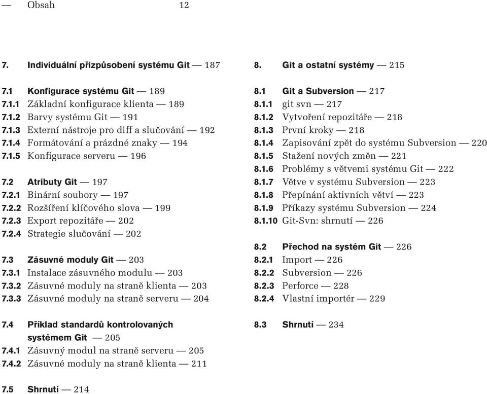 3 Zásuvné moduly Git 203 7.3.1 Instalace zásuvného modulu 203 7.3.2 Zásuvné moduly na straně klienta 203 7.3.3 Zásuvné moduly na straně serveru 204 7.