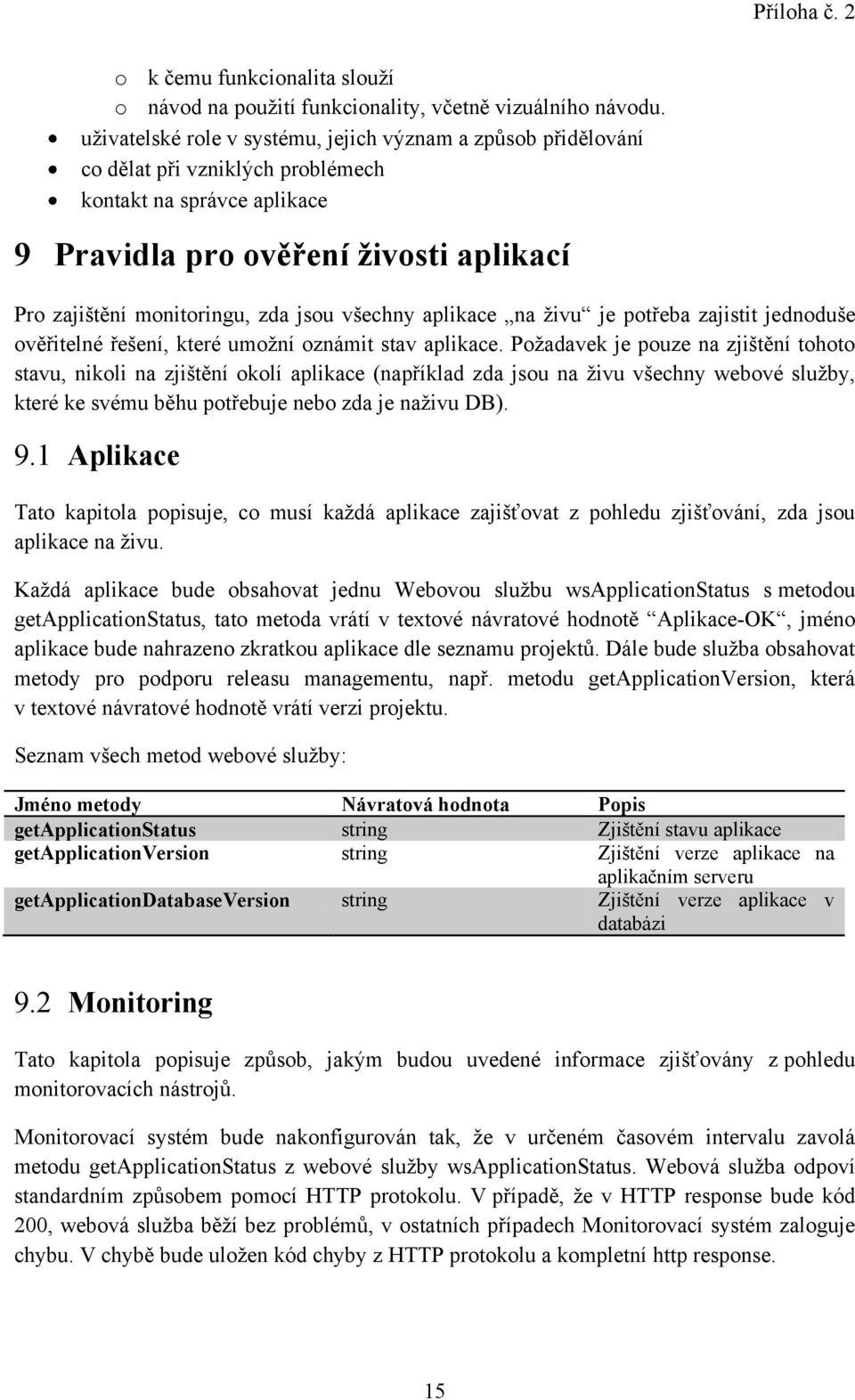 jsou všechny aplikace na živu je potřeba zajistit jednoduše ověřitelné řešení, které umožní oznámit stav aplikace.