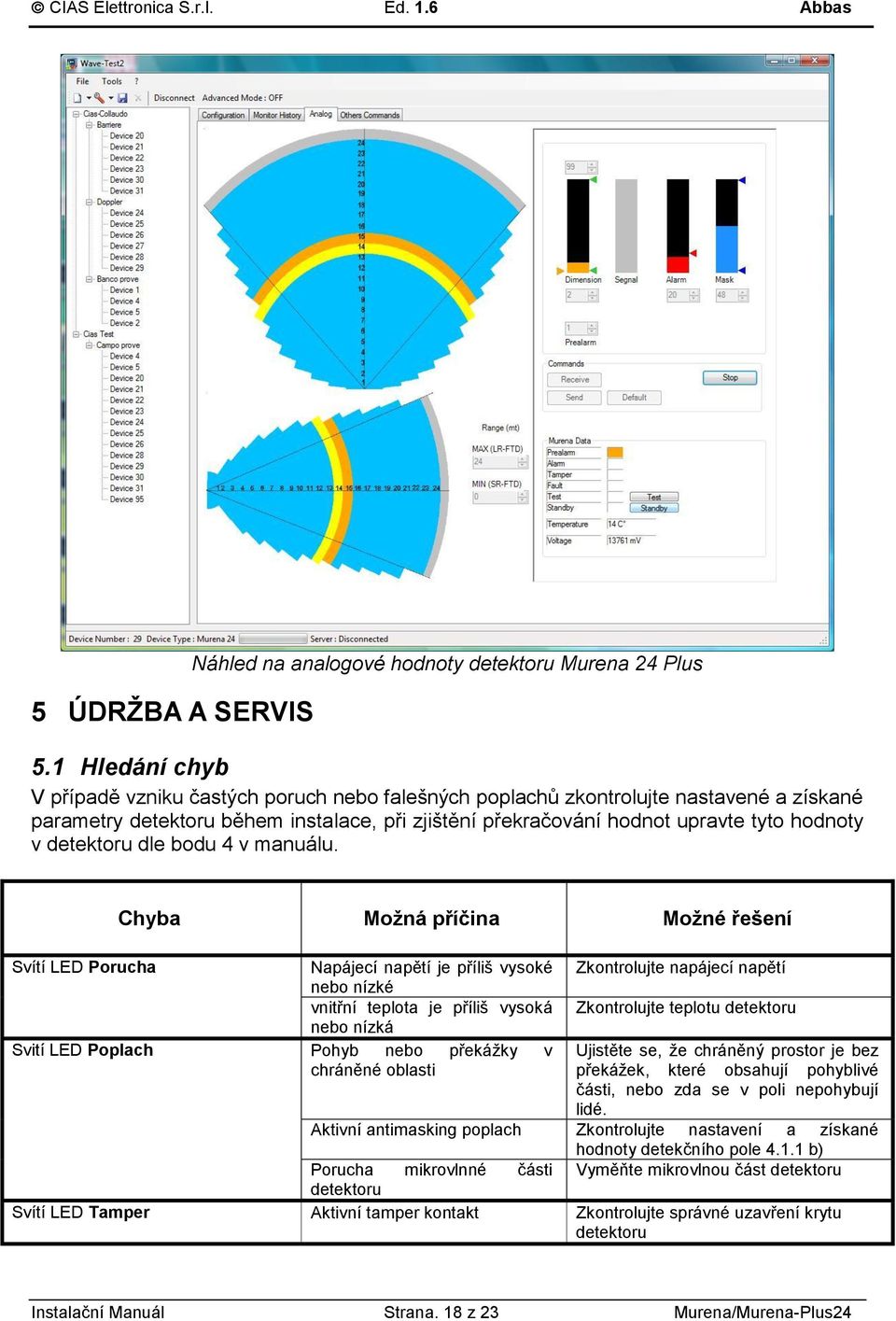 detektoru dle bodu v manuálu.