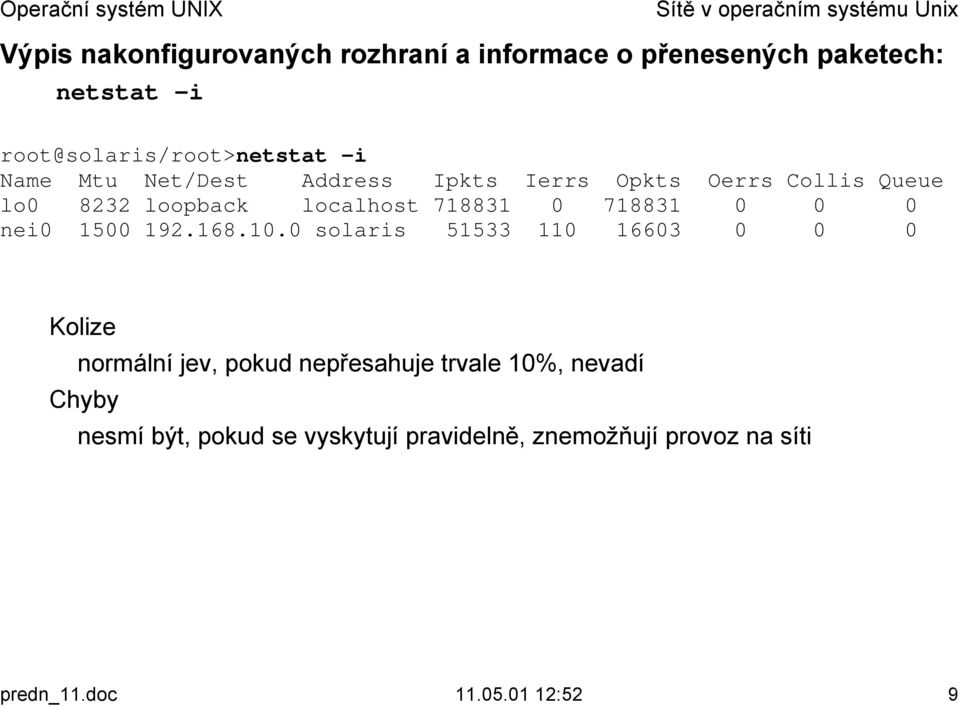 8232 loopback localhost 718831 0 718831 0 0 0 nei0 1500 192.168.10.0 solaris 51533 110 16603 0 0 0!