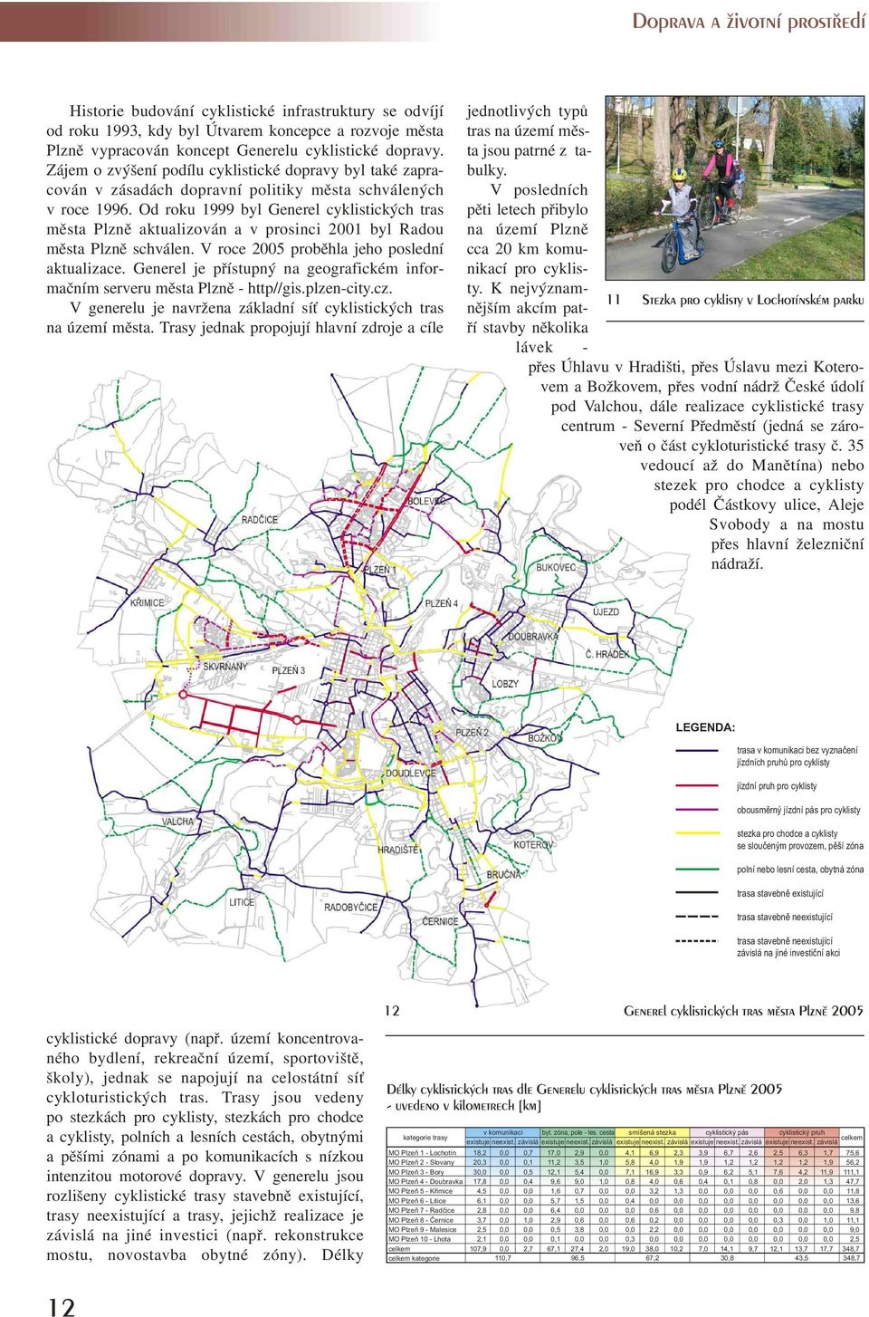 Od roku 1999 byl Generel cyklistických tras mìsta Plznì aktualizován a v prosinci 2001 byl Radou mìsta Plznì schválen. V roce 2005 probìhla jeho poslední aktualizace.