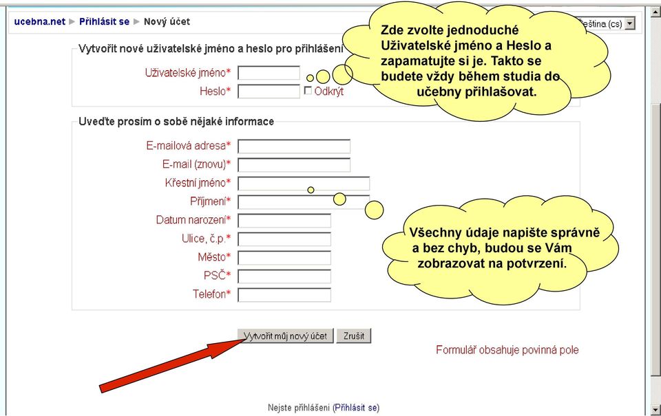 Takto se budete vždy během studia do učebny