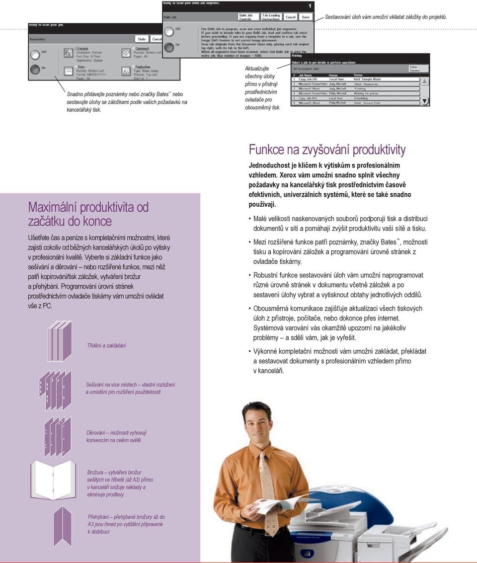 Maximální produktivita od začátku do konce Ušetřete čas a peníze s kompletačními možnostmi, které zajistí cokoliv od běžných kancelářských úkolů po výtisky v profesionální kvalitě.