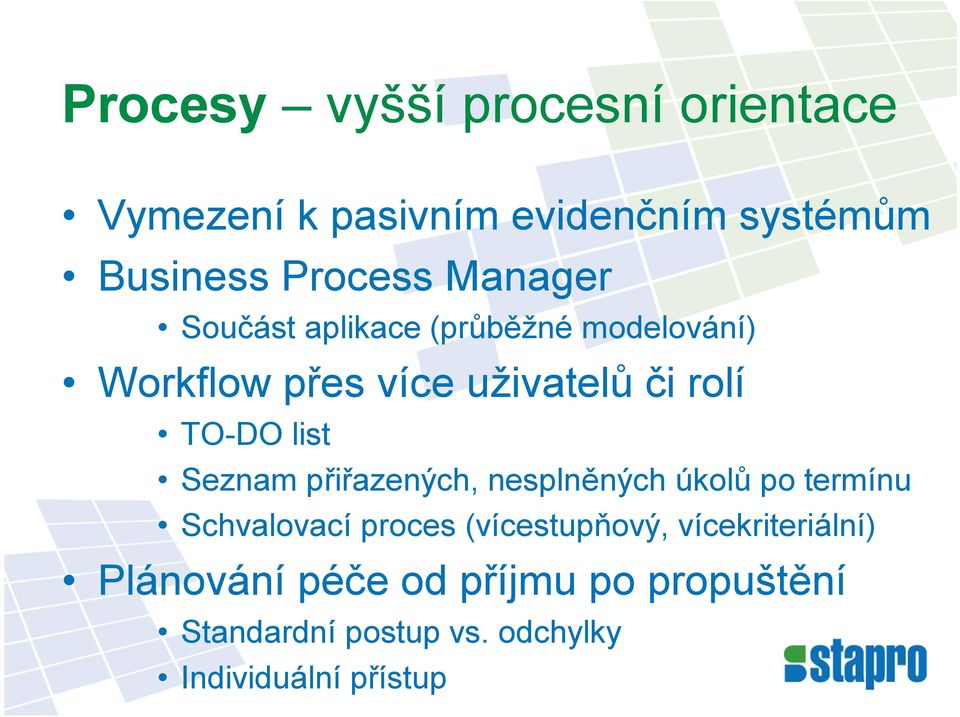 list Seznam přiřazených, nesplněných úkolů po termínu Schvalovací proces (vícestupňový,