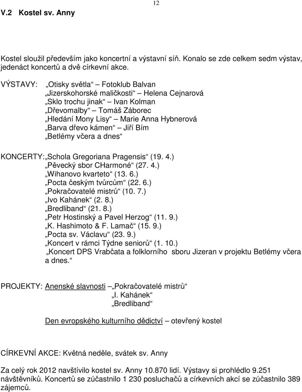 Bím Betlémy včera a dnes KONCERTY: Schola Gregoriana Pragensis (9. 4.) Pěvecký sbor CHarmoné (27. 4.) Wihanovo kvarteto (3. 6.) Pocta českým tvůrcům (22. 6.) Pokračovatelé mistrů (0. 7.