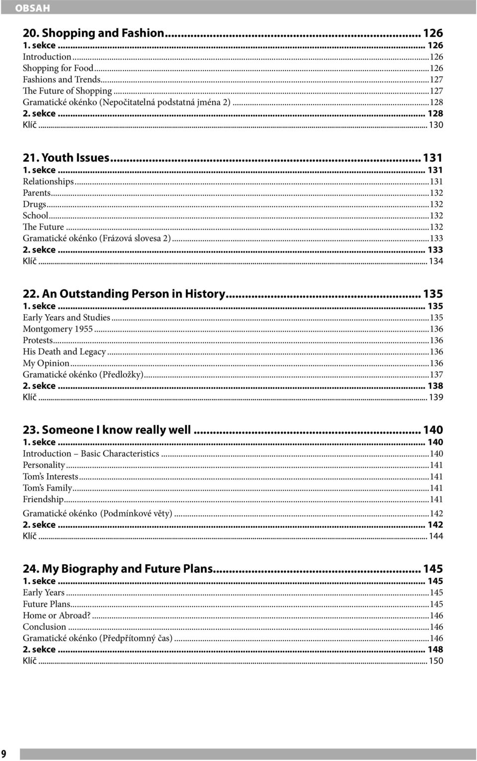 ..132 Gramatické okénko (Frázová slovesa 2)...133 2. sekce... 133 Klíč... 134 22. An Outstanding Person in History... 135 1. sekce... 135 Early Years and Studies...135 Montgomery 1955...136 Protests.