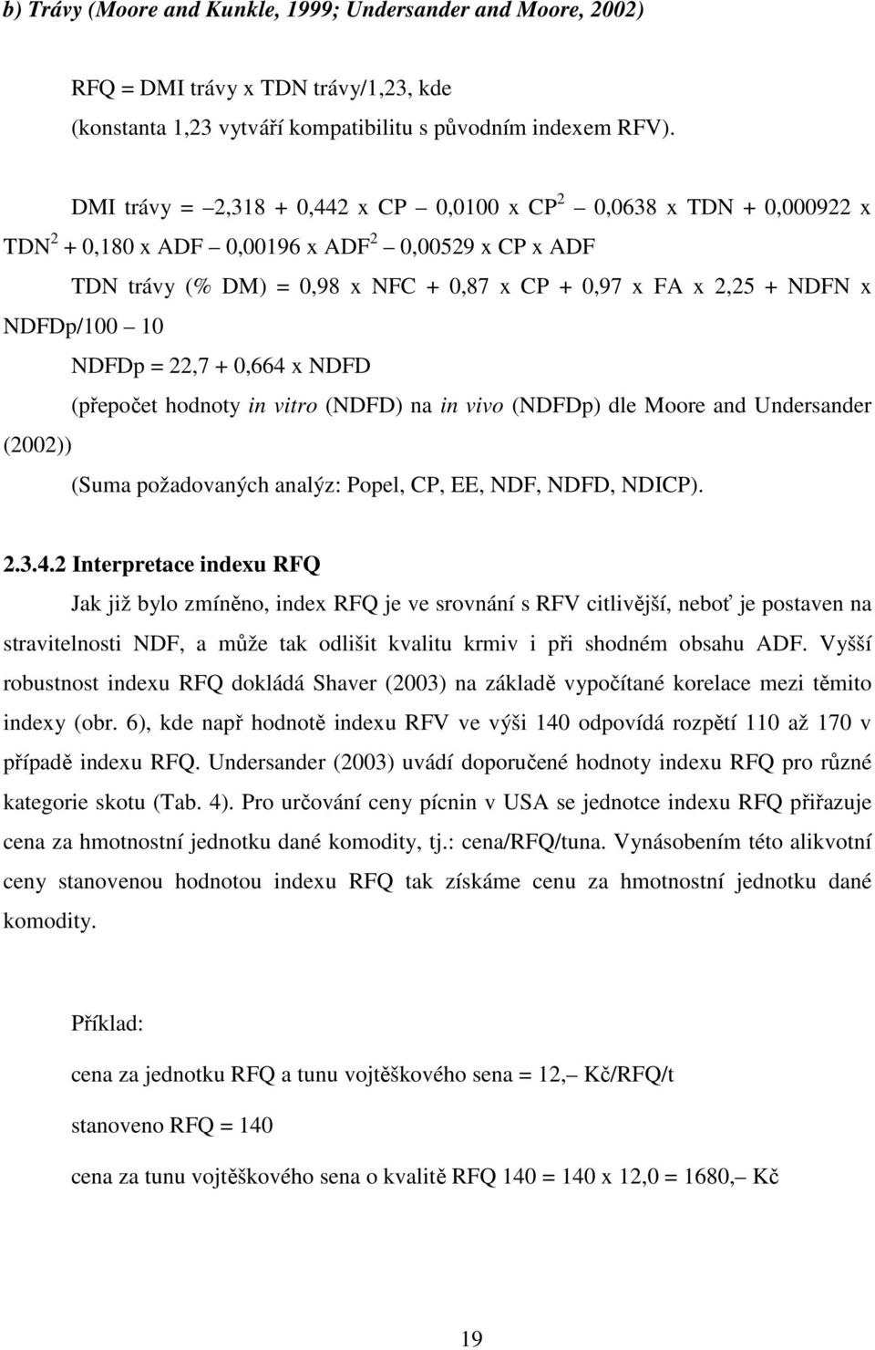 NDFDp/100 10 NDFDp = 22,7 + 0,664 