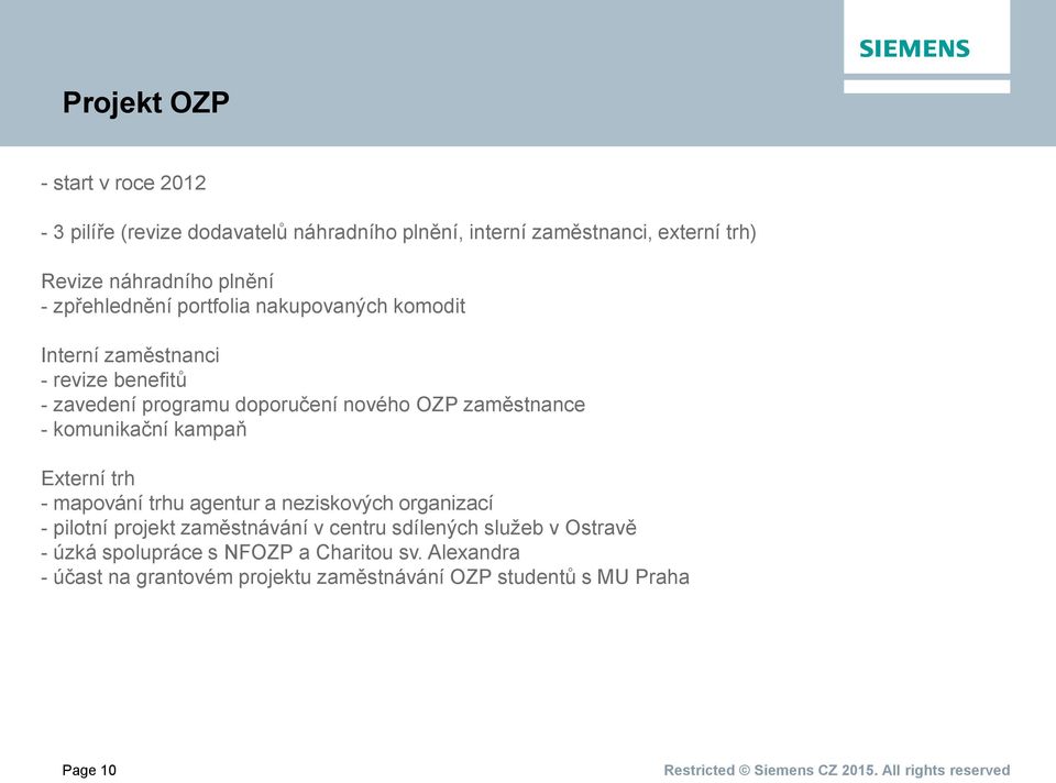 - komunikační kampaň Externí trh - mapování trhu agentur a neziskových organizací - pilotní projekt zaměstnávání v centru sdílených