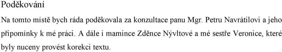 Petru Navrátilovi a jeho připomínky k mé práci.