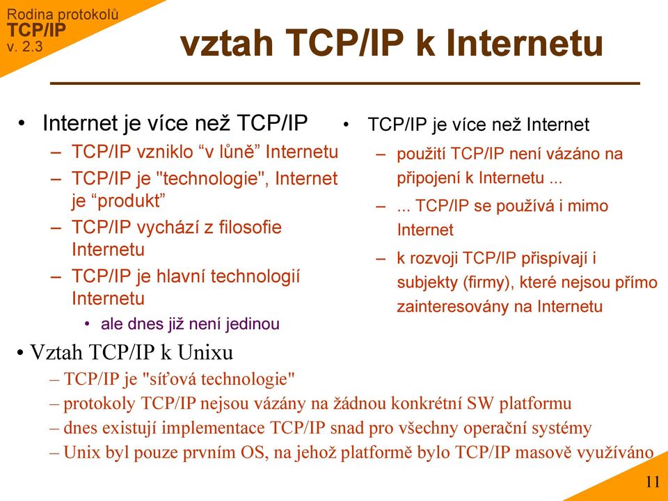 ..... se používá i mimo Internet k rozvoji přispívají i subjekty (firmy), které nejsou přímo zainteresovány na Internetu Vztah k Unixu je "síťová