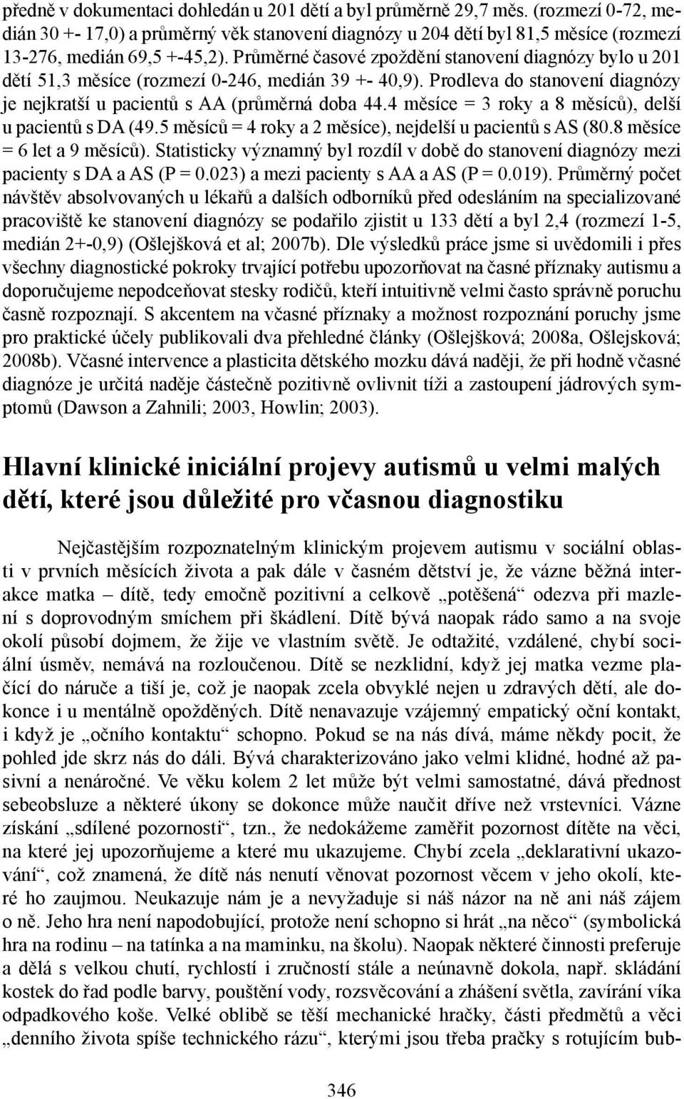 4 měsíce = 3 roky a 8 měsíců), delší u pacientů s DA (49.5 měsíců = 4 roky a 2 měsíce), nejdelší u pacientů s AS (80.8 měsíce = 6 let a 9 měsíců).