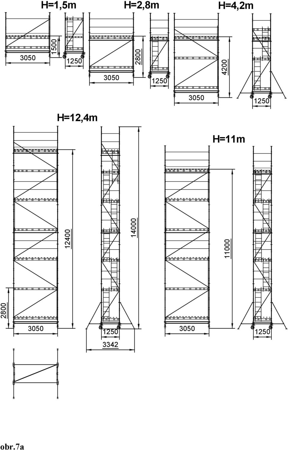 H=12,4m H=11m 2800