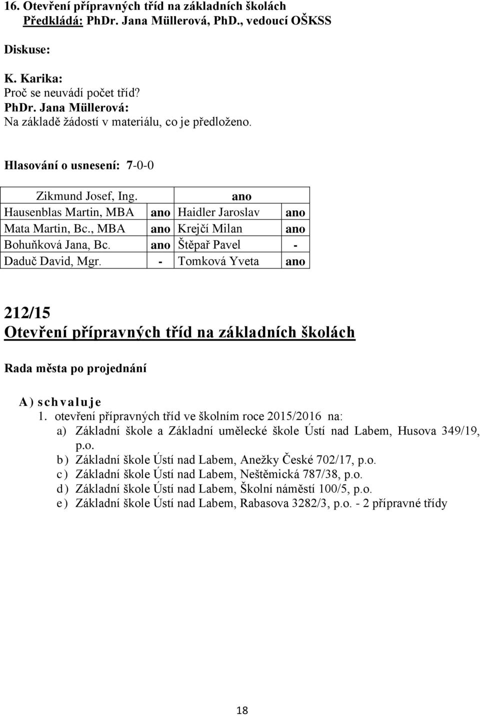 Štěpař Pavel - 212/15 Otevření přípravných tříd na základních školách A) s ch valuje 1.