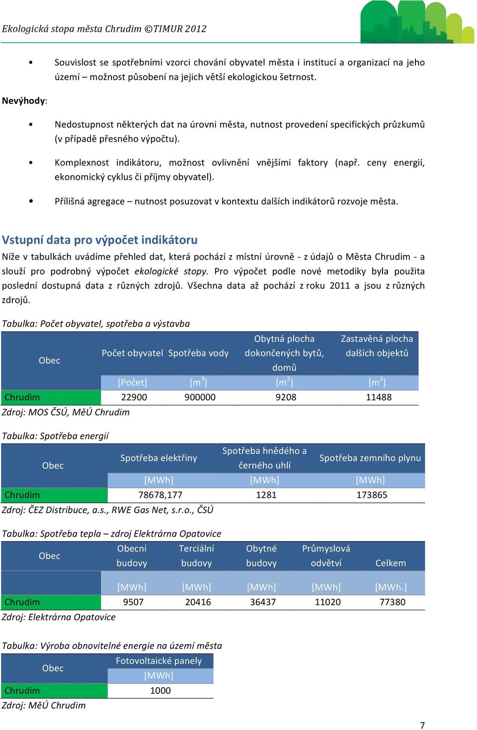 ceny energií, ekonomický cyklus či příjmy obyvatel). Přílišná agregace nutnost posuzovat v kontextu dalších indikátorů rozvoje města.