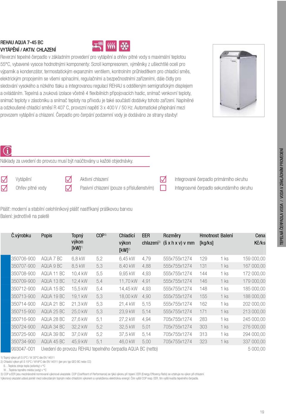 oceli pro výparník a kondenzátor, termostatickým expanzním ventilem, kontrolním průhledítkem pro chladící směs, elektrickým propojením se všemi spínacími, regulačními a bezpečnostními zařízeními,