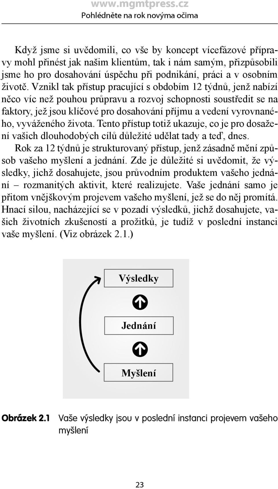 Vznikl tak přístup pracující s obdobím 12 týdnů, jenž nabízí něco víc než pouhou průpravu a rozvoj schopnosti soustředit se na faktory, jež jsou klíčové pro dosahování příjmu a vedení vyrovnaného,