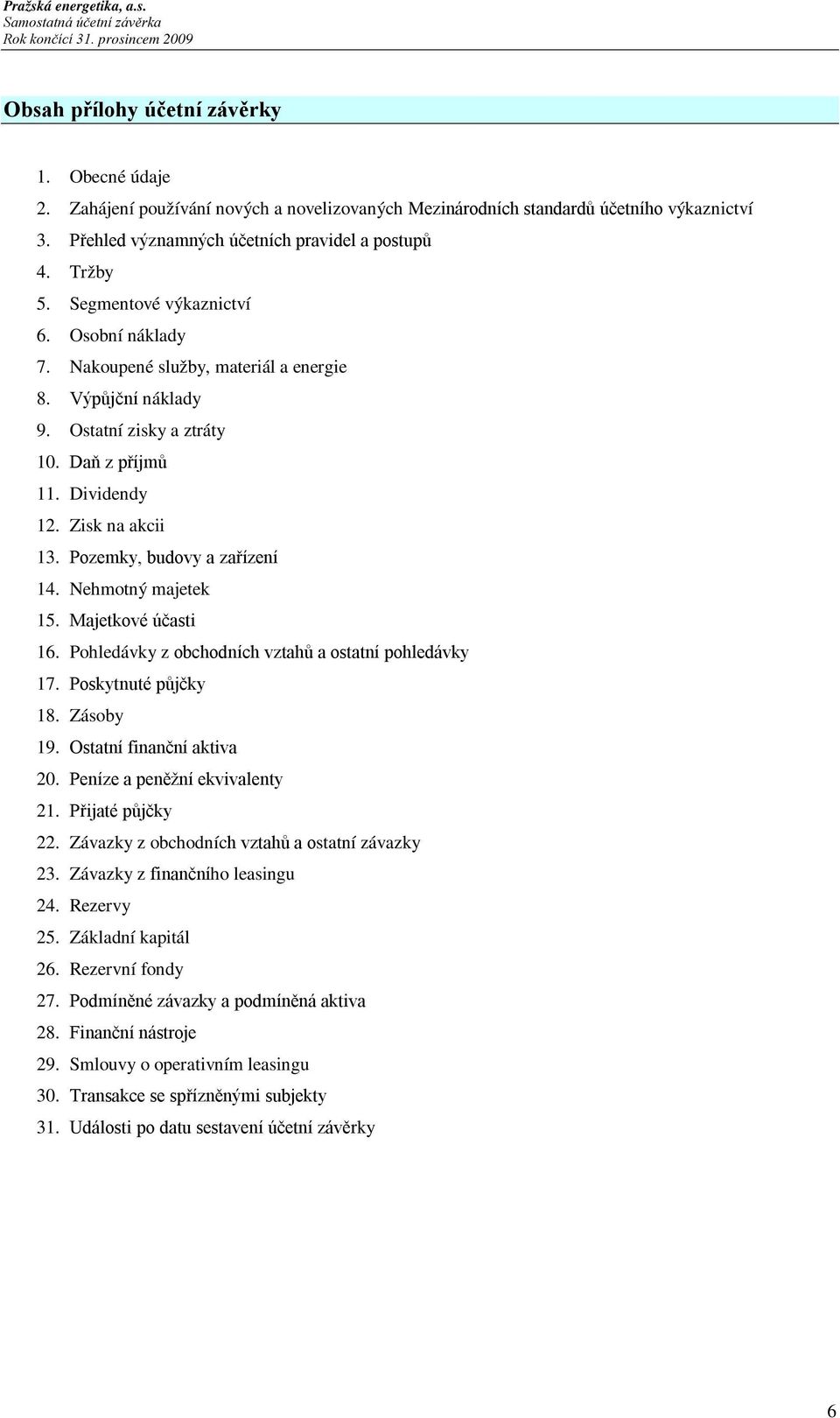 Pozemky, budovy a zařízení 14. Nehmotný majetek 15. Majetkové účasti 16. Pohledávky z obchodních vztahů a ostatní pohledávky 17. Poskytnuté půjčky 18. Zásoby 19. Ostatní finanční aktiva 20.