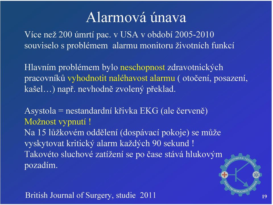 pracovníků vyhodnotit naléhavost alarmu ( otočení, posazení, kašel ) např. nevhodně zvolený překlad.