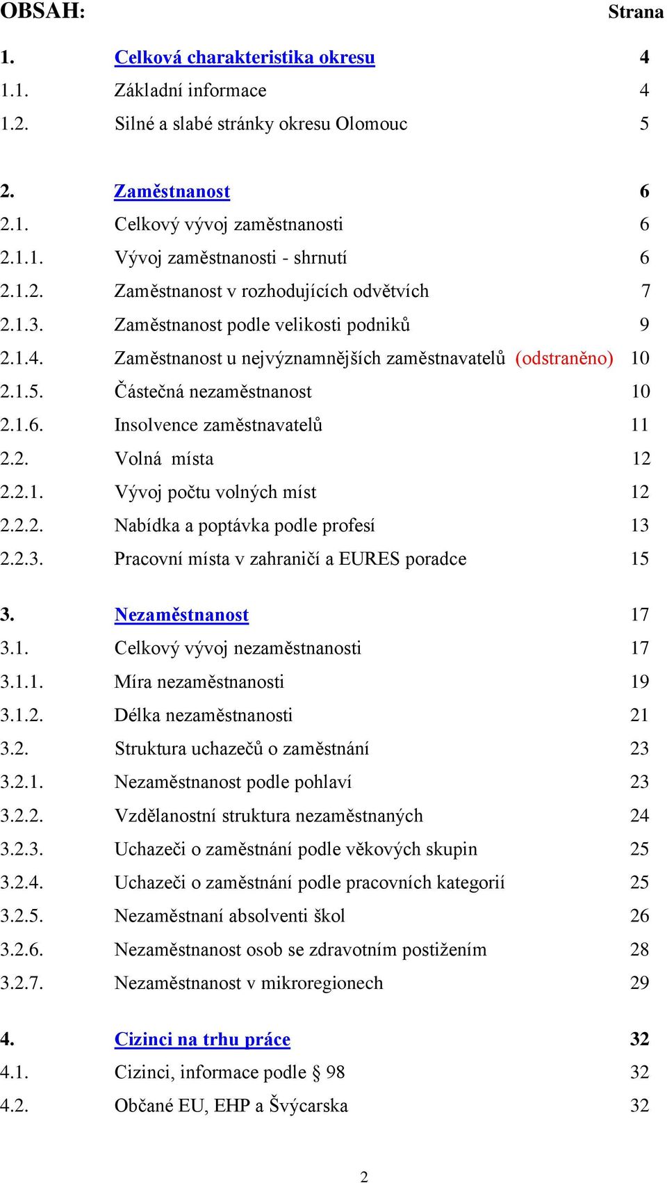 Insolvence zaměstnavatelů 11 2.2. Volná místa 12 2.2.1. Vývoj počtu volných míst 12 2.2.2. Nabídka a poptávka podle profesí 13 2.2.3. Pracovní místa v zahraničí a EURES poradce 15 3.