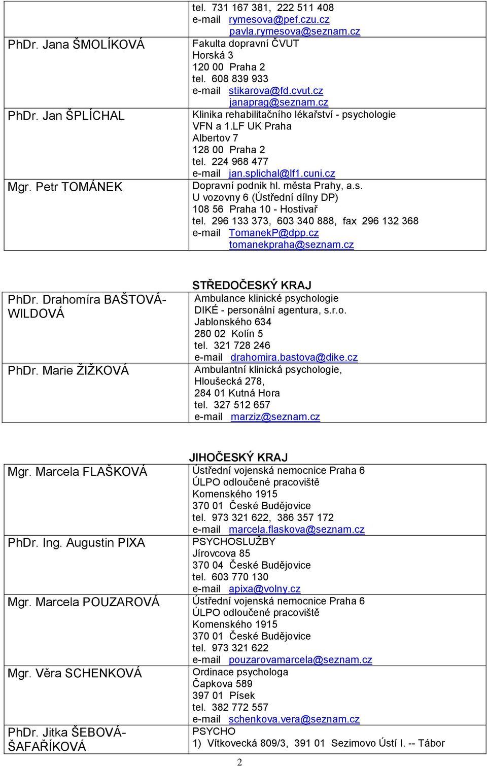 cz Dopravní podnik hl. města Prahy, a.s. U vozovny 6 (Ústřední dílny DP) 108 56 Praha 10 - Hostivař tel. 296 133 373, 603 340 888, fax 296 132 368 e-mail TomanekP@dpp.cz tomanekpraha@seznam.cz PhDr.