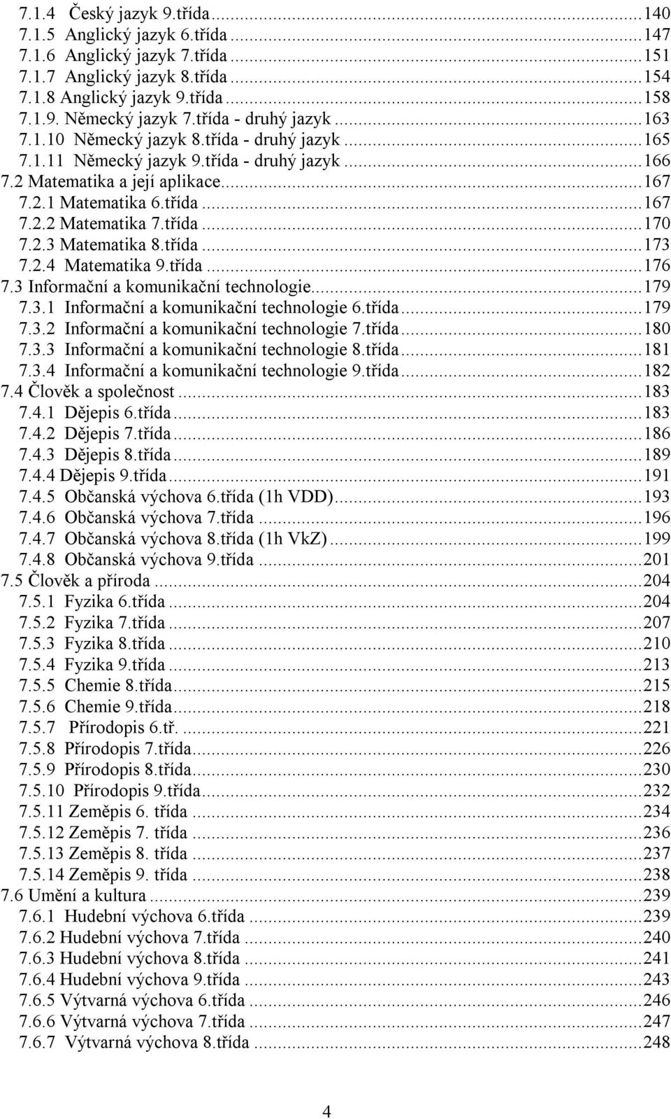 třída...170 7.2.3 Matematika 8.třída...173 7.2.4 Matematika 9.třída...176 7.3 Informační a komunikační technologie...179 7.3.1 Informační a komunikační technologie 6.třída...179 7.3.2 Informační a komunikační technologie 7.