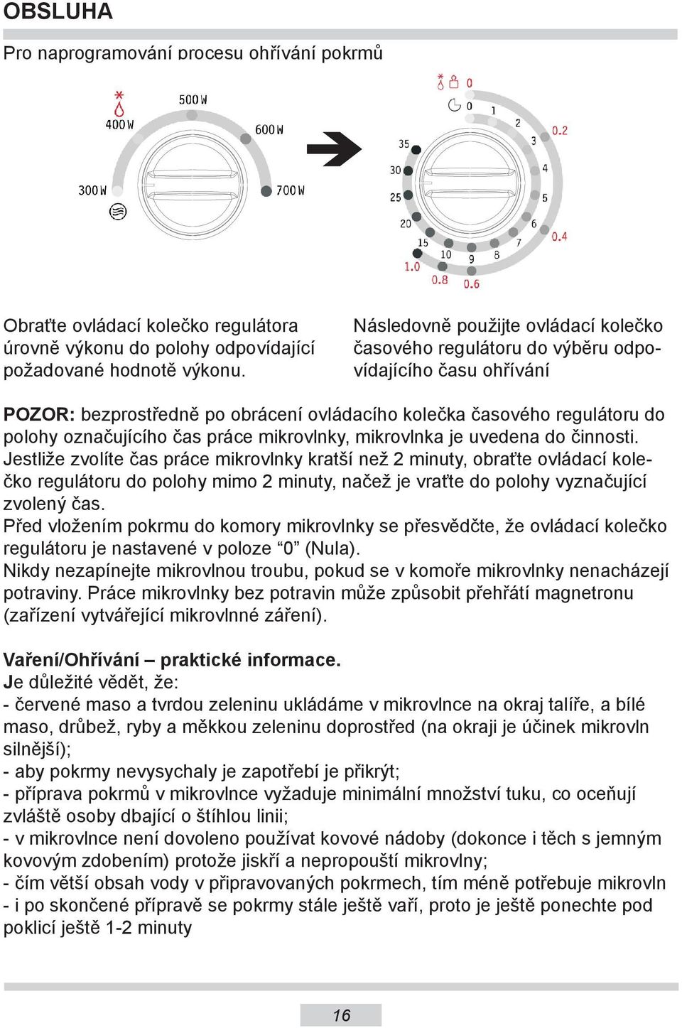 práce mikrovlnky, mikrovlnka je uvedena do činnosti.