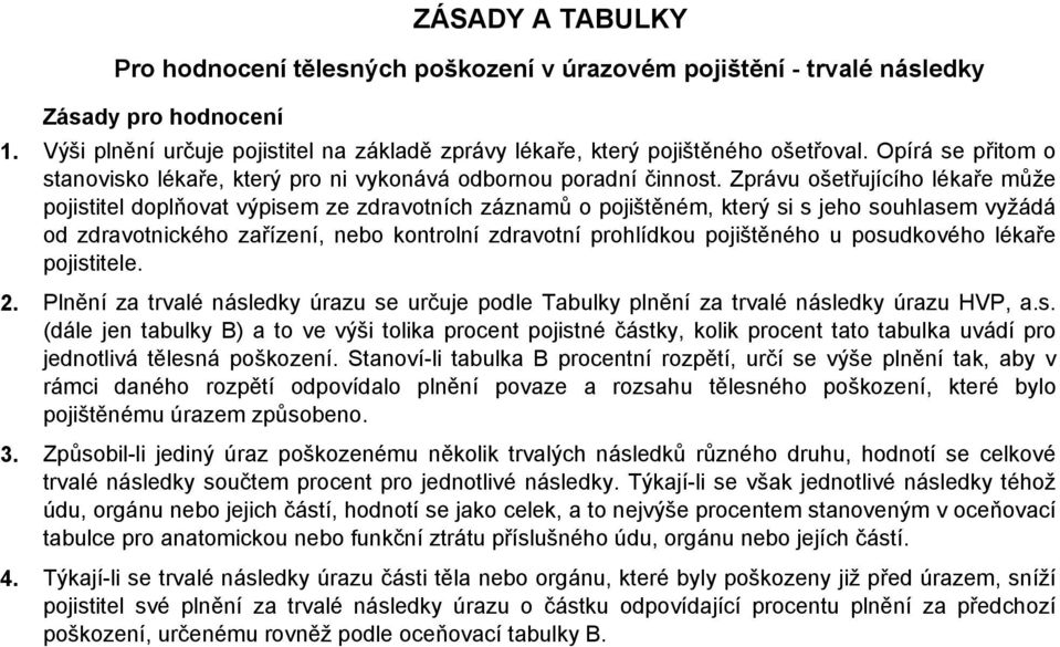 Zprávu ošetřujícího lékaře může pojistitel doplňovat výpisem ze zdravotních záznamů o pojištěném, který si s jeho souhlasem vyžádá od zdravotnického zařízení, nebo kontrolní zdravotní prohlídkou