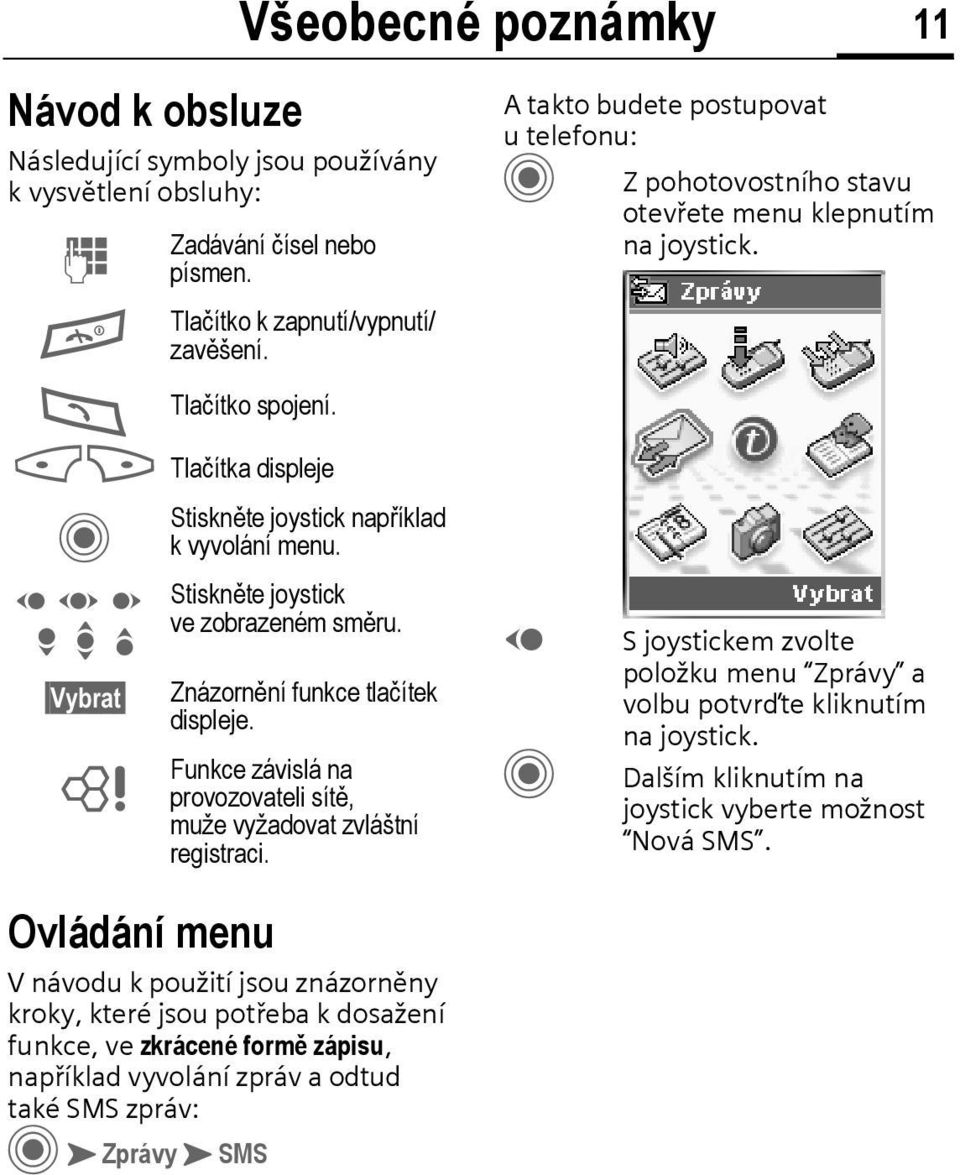 Funkce závislá na provozovateli sítě, muže vyžadovat zvláštní registraci. A takto budete postupovat u telefonu: C Z pohotovostního stavu otevřete menu klepnutím na joystick.